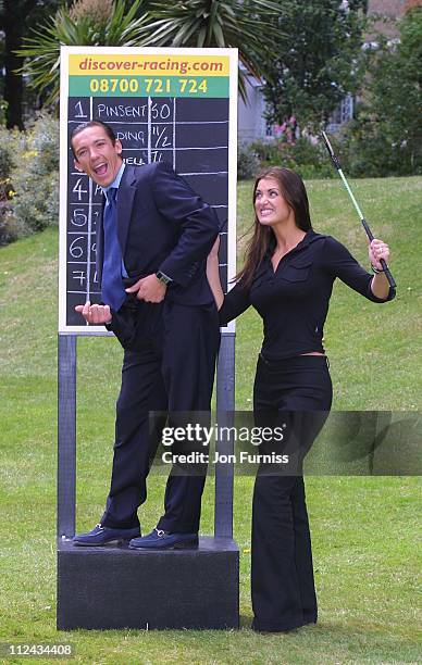 Frankie Dettori and Kirsty Gallacher during Frankie Dettori And Kirsty Gallacher Launch "Discover Racing" Campaign in London, Great Britain.