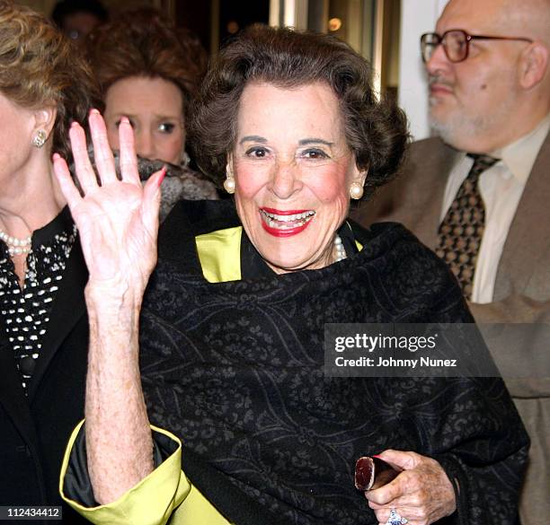 Kitty Carlisle Hart during "Brooklyn: The Musical" Opening at Plymouth Theatre in New York City, New York, United States.