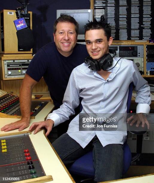 Gareth Gates and Dr Fox during Gareth Gates Visits Capital FM Radio - July 4, 2002 at Leicester Square in London, Great Britain.