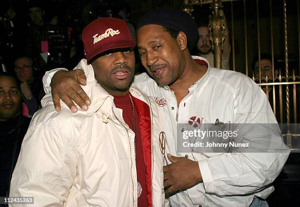 Damon Dash and Kool Herc during Olympus Fashion Week Fall 2004 - Baby Phat - Front Row and Backstage at Gotham Hall in New York City, New York,...