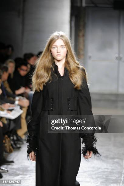 Vlada Roslyakova wearing Karl Lagerfeld Fall 2006 during Olympus Fashion Week Fall 2006 - Karl Lagerfeld - Runway at 547 W 26 street in New York...