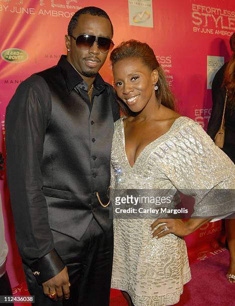 Sean "Diddy" Combs and June Ambrose during June Ambrose Celebrates the Release of her New Book "Effortless Style" held at Tenjune. At Tenjune in New...