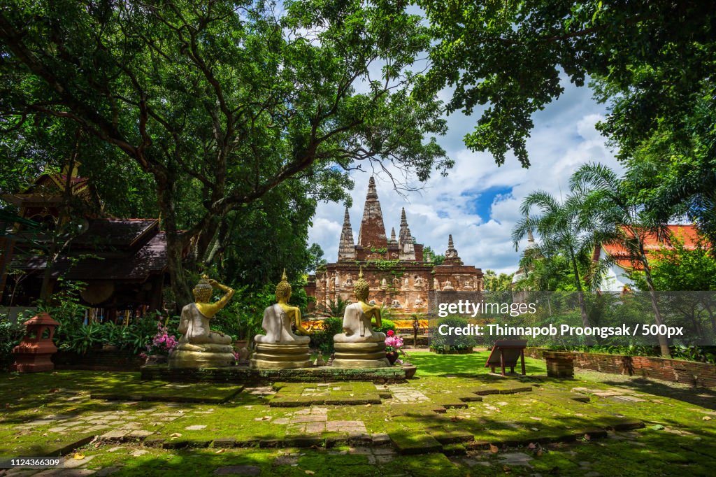 Wat Chet Yot, Seven Pagoda Temple It Is A Major Tourist Attraction In Chiang Mai, Thailand.With...