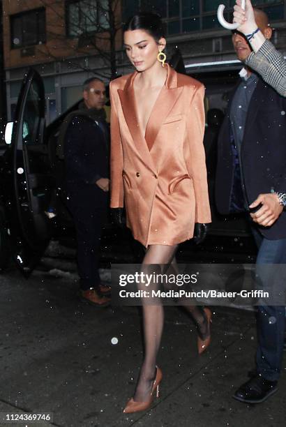 Kendall Jenner is seen on February 12, 2019 in New York City.