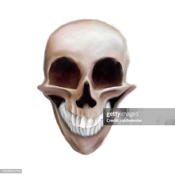 evil human skull - medication storage stock illustrations