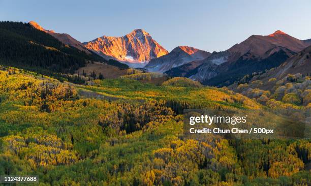 sunset at capital peak - colorado mountains stock pictures, royalty-free photos & images