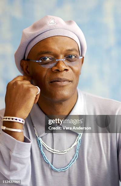 Samuel L. Jackson during "S.W.A.T." Press Conference with Colin Farrell, Samuel L. Jackson and Michelle Rodriguez at The Four Seasons Hotel in...