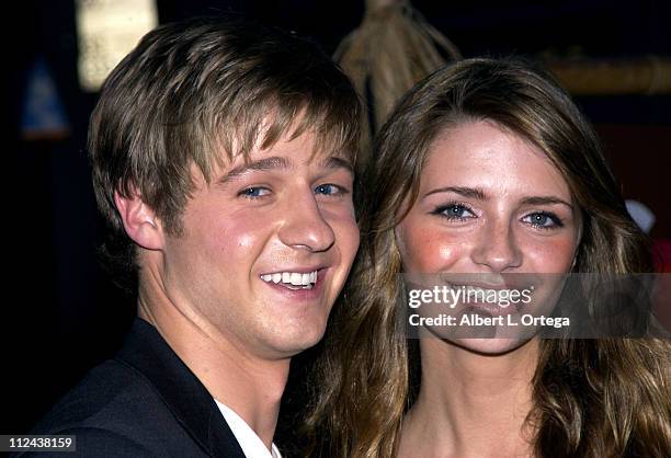 Benjamin McKenzie and Mischa Barton during Premiere Party for New FOX Show "The OC" in Santa Monica, California, United States.