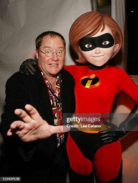 John Lasseter, executive vice president/creative Pixar Animation with Elastigirl