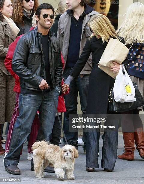 Television personality Kelly Ripa and husband actor Mark Consuelos sighting walking in SOHO with their daughter Lola on March 30, 2008 in New York...