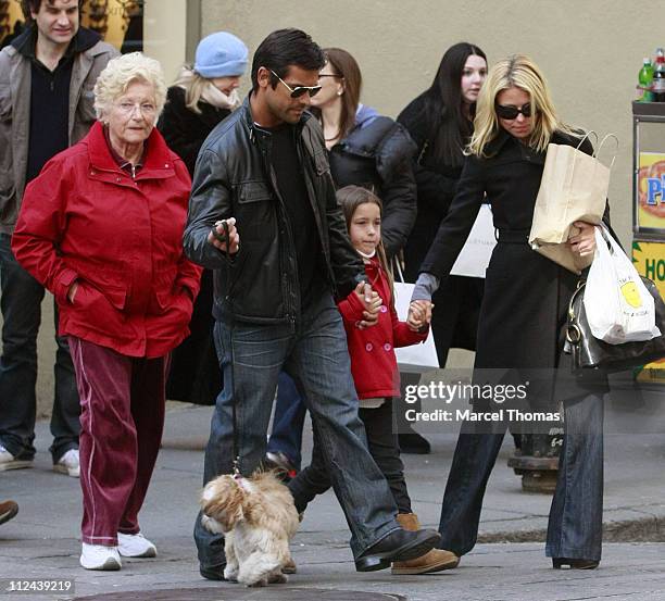 Television personality Kelly Ripa and husband actor Mark Consuelos sighting walking in SOHO with their daughter Lola on March 30, 2008 in New York...