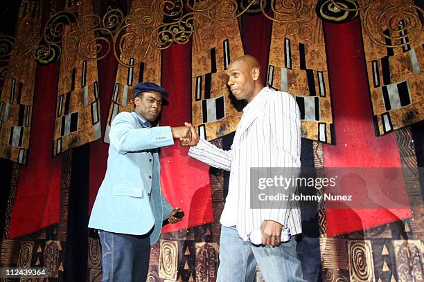 Chris Rock and Dave Chappelle during Spike Lee's 20 Anniversary Celebration Benefit - After Party at Royal Caribbean in New York City, New York,...