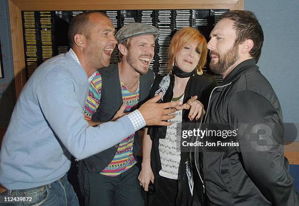 Johnny Vaughan and The Scissor Sisters during The Scissor Sisters Visit Johnny Vaughan's Capital Radio Breakfast Show - August 30, 2006 at Capital FM...