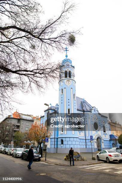 blue church bratislava slovakia - slovakia monuments stock pictures, royalty-free photos & images