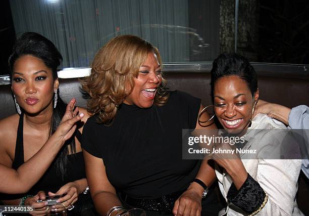Kimora Simmons, Queen Latifah and Tichina Arnold during Queen Latifah and Vibe Magazine Hollywood Pre-Oscar Party - Inside at Republic in West...