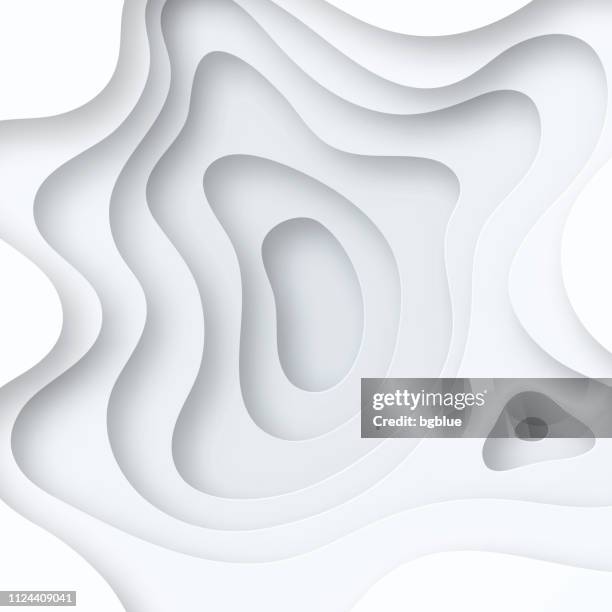 paper cut background. grey abstract wave shapes - trendy 3d design - contour map stock illustrations