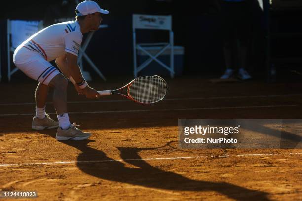 Tennis match between Diego Schwartzmann/Dominic Thiem v Pablo Cuevas/Marc Lopez at the Argentina Open ATP on February 12, 2019 in Buenos Aires,...