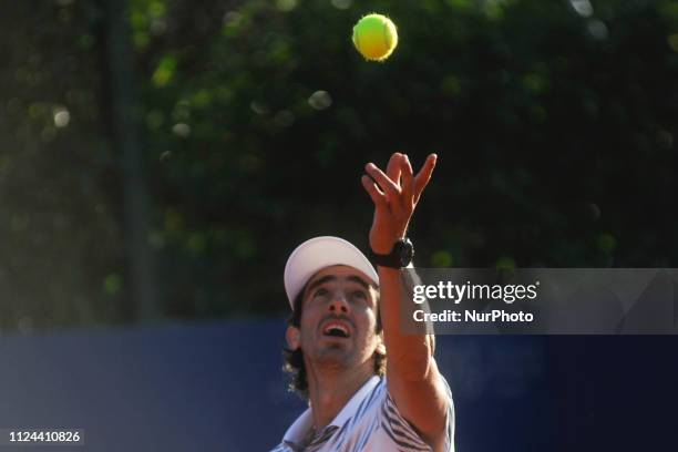 Tennis match between Diego Schwartzmann/Dominic Thiem v Pablo Cuevas/Marc Lopez at the Argentina Open ATP on February 12, 2019 in Buenos Aires,...