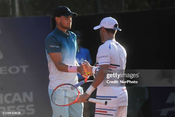 Tennis match between Diego Schwartzmann/Dominic Thiem v Pablo Cuevas/Marc Lopez at the Argentina Open ATP on February 12, 2019 in Buenos Aires,...