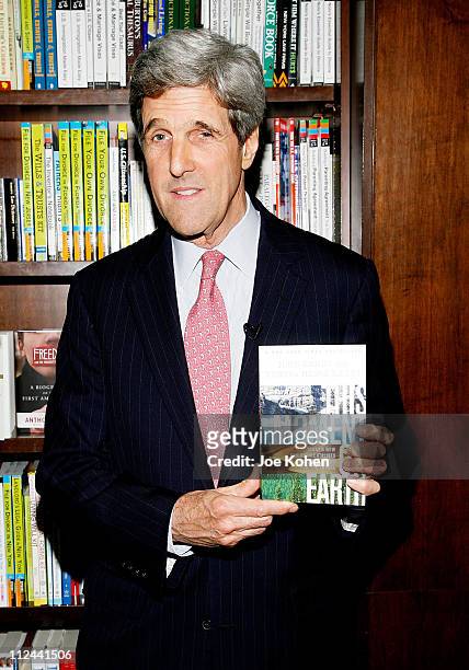 Senator John Kerry during "This Moment on Earth" book signing at Barnes & Noble Union Square on April 21, 2008 in New York City.