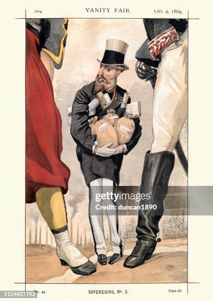 vanity fair caricature of king leopold ii of belgium - traditionally belgian stock illustrations