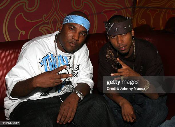 Young Jeezy and Juelz Santana during VIBE Presents Def Jam Showcase - July 25, 2005 at Eugene's in New York City, New York, United States.