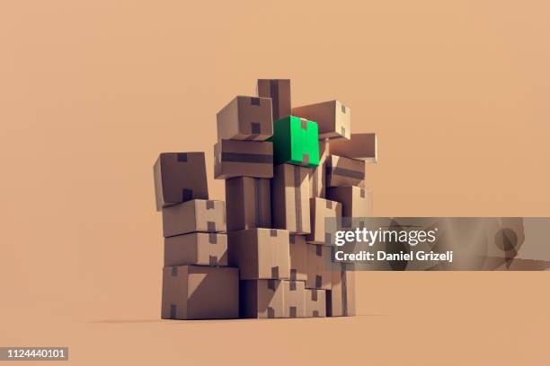 a large pile of cardboard boxes stacked on top of each other - top of cardboard box stock pictures, royalty-free photos & images