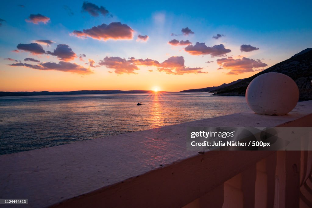 Sonnenuntergang Ber Der Adria