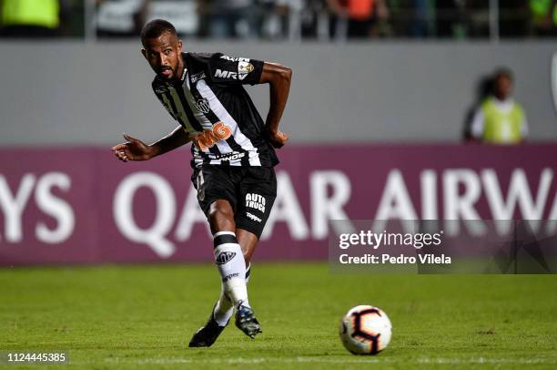 Maicon Bolt of Atletico MG kicks the ball during a match between Atletico MG and Danubio as part of Copa CONMEBOL Libertadores 2019 at Independencia...