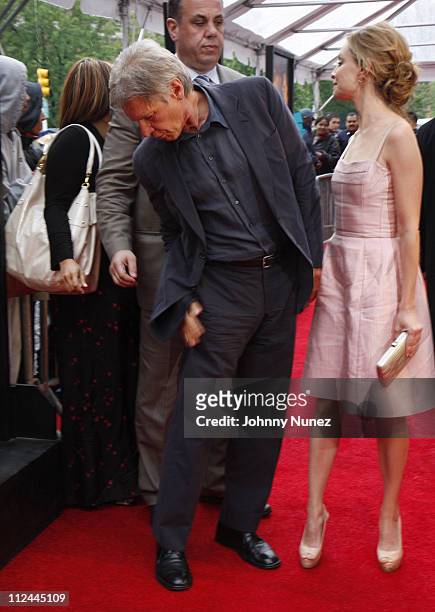 Harrison Ford and Calista Flockhart attend BET's "106 & Park" at the "Indiana Jones and the Kingdom of the Crystal Skull" New York Premiere May 20,...