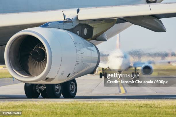 hot air from engine of the airplane - amplified heat stock pictures, royalty-free photos & images