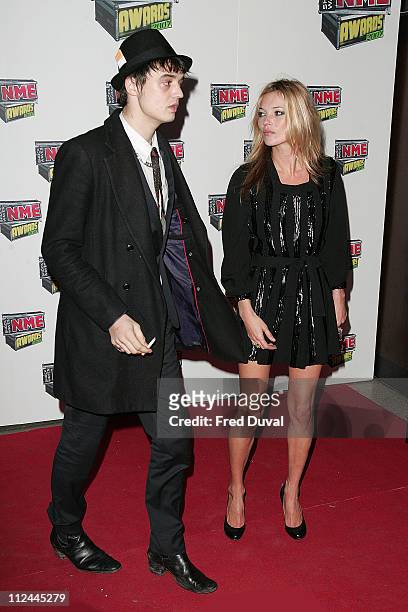 Pete Doherty and Kate Moss during Shockwaves NME Awards 2007 - Red Carpet Arrivals at Hammersmith Palais in London, Great Britain.