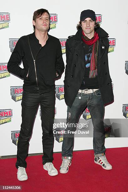 Maximo Park during Shockwaves NME Awards 2007 - Red Carpet Arrivals at Hammersmith Palais in London, Great Britain.