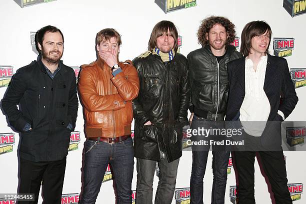 Kaiser Chiefs during Shockwaves NME Awards 2007 - Red Carpet Arrivals at Hammersmith Palais in London, Great Britain.