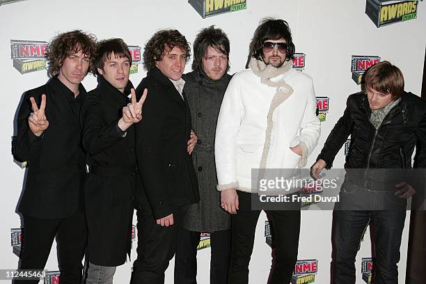 Kasabian during Shockwaves NME Awards 2007 - Red Carpet Arrivals at Hammersmith Palais in London, Great Britain.