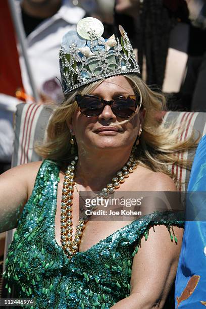 Patti d'Arbanville during 25th annual Coney Island Astroland Mermaid Parade at Coney Island Boardwalk in Brooklyn, New York, United States.