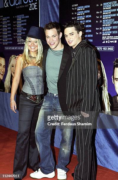 Zoe Birkett, Will Young and Gareth Gates during "Pop Idol" Contestants in London, Great Britain.