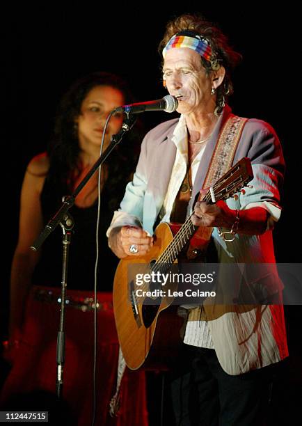 Norah Jones and Keith Richards during Return To Sin City: A Tribute To Gram Parsons at Santa Barbara Bowl - July 9, 2004 at Santa Barbara Bowl in...