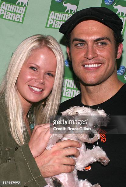 Crystal Hunt and Cheyenne Jackson during Broadway Barks 7 at Shubert Alley in New York City, New York, United States.