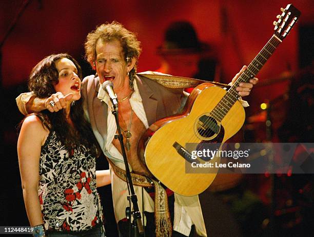 Norah Jones and Keith Richards during Return To Sin City: A Tribute to Gram Parsons - July 10, 2004 at Universal Amphitheatre in Universal City,...