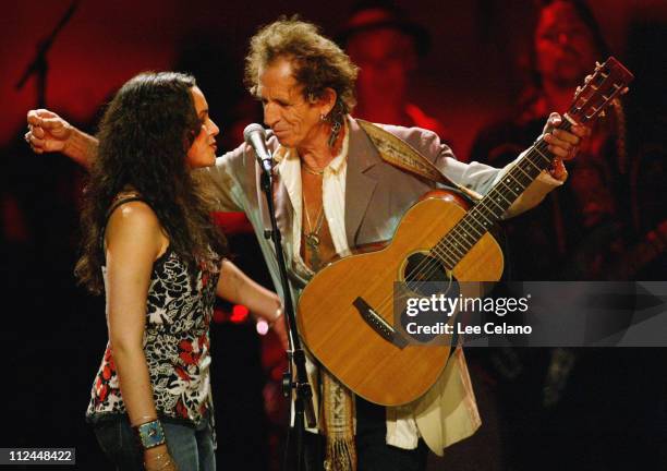 Norah Jones and Keith Richards during Return To Sin City: A Tribute to Gram Parsons - July 10, 2004 at Universal Amphitheatre in Universal City,...