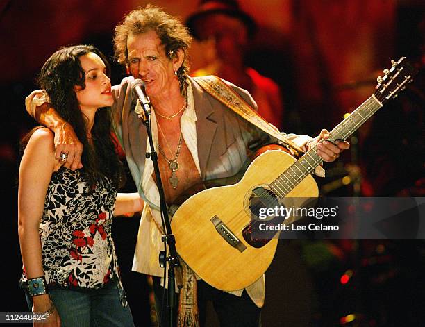 Norah Jones and Keith Richards during Return To Sin City: A Tribute to Gram Parsons - July 10, 2004 at Universal Amphitheatre in Universal City,...