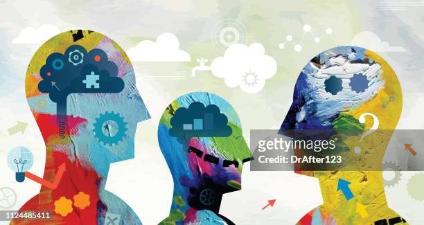 mental power concept - reflection stock illustrations