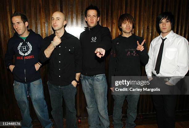 Chuck Comeau, Jeff Stinco, Pierre Bouvier, Sebastien Lefebvre and David Desrosiers of Simple Plan