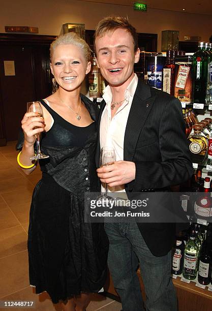 Hannah Spearritt and Jon Lee during "Becoming Jane" London Premiere - Party at Fortnum & Mason in London, Great Britain.