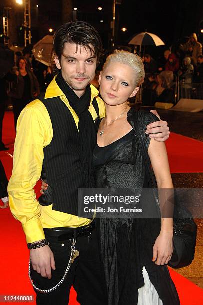 Andrew Lee Potts and Hannah Spearritt during "Becoming Jane" London Premiere - Inside Arrivals at Odeon Westend in London, Great Britain.