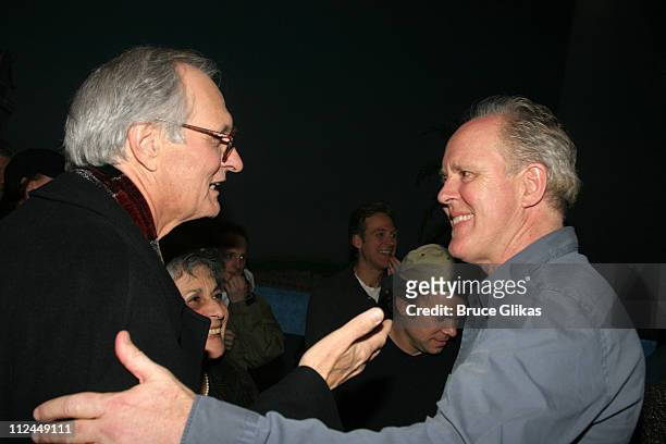 Alan Alda and John Lithgow during Celebrities Backstage at "Dirty Rotten Scoundrels" on Broadway at The Imperial Theater in New York City, New York,...