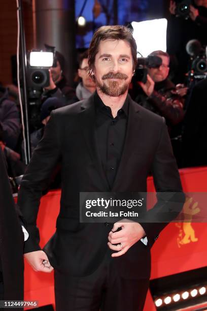 British actor Christian Bale poses at the "Vice" premiere during the 69th Berlinale International Film Festival Berlin at Berlinale Palace on...