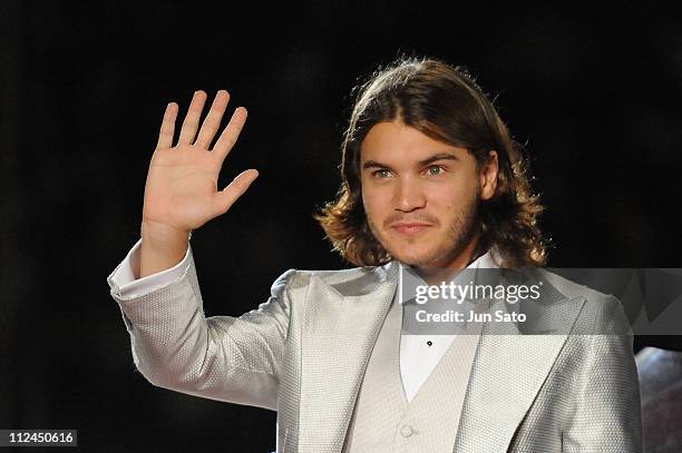 Actor Emile Hirsch attends the "Speed Racer" Japan Premiere at Tokyo Dome on June 29, 2008 in Tokyo, Japan. The film will open on July 5, 2008 in...