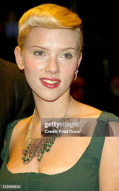 Scarlett Johansson during "Girl With A Peal Earring" London Premiere - Arrivals at London in London, Great Britain.